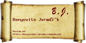 Benyovits Jermák névjegykártya